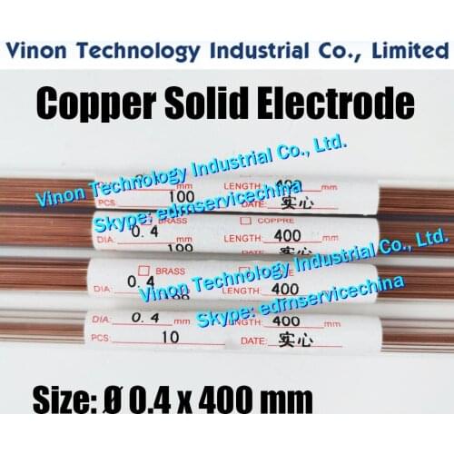 0.4x400MM Copper Solid Electrode (200pcs/lot),Copper Small Bar EDM Electrode Dia.=0.4mm Length=400mm used for Electric Discharge