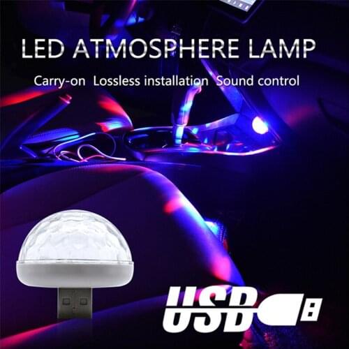 Mini USB Disco Light LED DJ Party Lamp Car Interior Lighting Kit Atmosphere Light Neon Colorful Lamps Portable Accessories