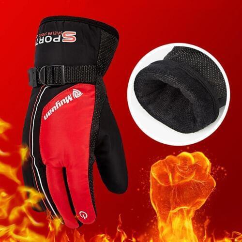 Men Motorcycle Winter Warm Gloves Thickened Plus Velvet Motorbike Motocross Glove For Outdoor Cycling Skiing Gloves Snow Gloves