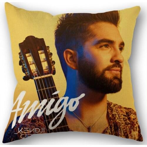Kendji Girac Pillowcase Cotton Linen Fabric Square Zippered Pillow Cover For Office Family Decoration 45X45cm Eco-Friendly