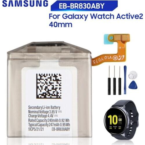 Original Replacement Battery EB-BR830ABY For Samsung Galaxy Watch Active2 40mm SM-R835 SM-R830 Genuine Battery 247mAh