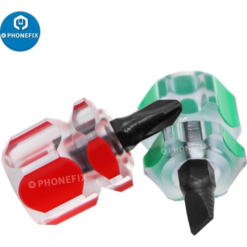 Precision Mini Screwdriver Small Portable Radish Head Phillips Slotted Screw Driver Bits Transparent Handle Repair Hand Tools