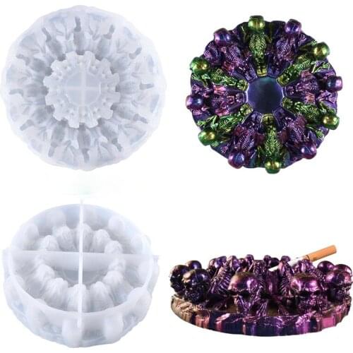 Diy Crystal Epoxy Mold Creative Skull Ashtray Mold Home Decoration Silicone Mold Resin Epoxy Kit and Molds Resin Mould