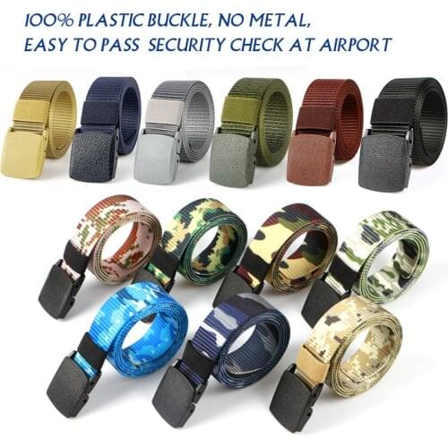 Tourzoo Nylon Belts Breathable Military Tactical Man Waist Belt Adjustable Slide Plastic Buckle Web Canvas Belt Outdoor Travel