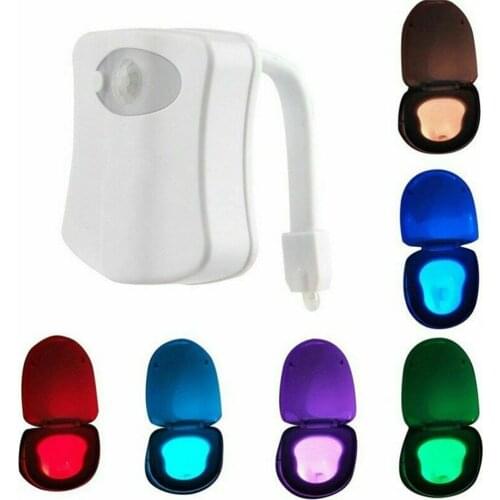 Toilet Seat Night Light Home Motion Sensor Battery Operated Automatic Bathroom Accessory Waterproof Movement Detector Hanging