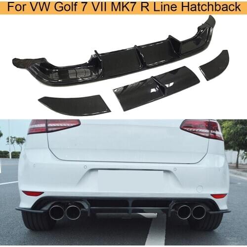 Carbon Fiber Rear Bumper Diffuser Lip Spoiler for Volkswagen VW GOLF 7 VII MK7 R LINE Hatchback 14-17 Rear Diffuser Spoiler FRP