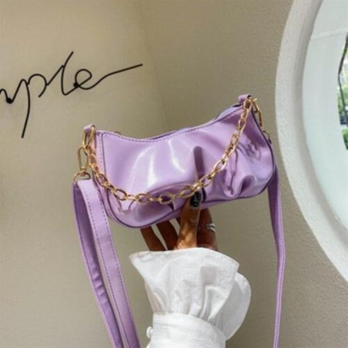 Gold Chain PU Leather Cloud Bag For Women 2021 winter Armpit bag Lady Shoulder Handbags Female Travel Hand Bag сумка женская