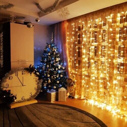 Outdoor landscape lighting IP65 Waterproof Garland Garden Lights AC110V 220V Street Lamp DIY Decoration LED curtain string Light