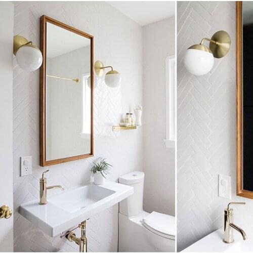 Vintage aplique luz pared arandela glass ball bedside living room bedroom bedroom lamp