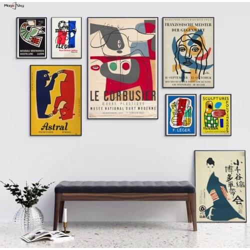 Vintage Retro Henri Matisse Le Corbusier Fernand Leger Exhibition Poster Canvas Painting Wall Art Posters Prints Room Home Decor