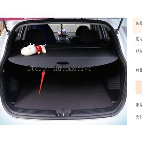 Top Quality! Rear Trunk Security Shield Cargo Cover Fit For Hyundai IX35 2009 2010 2011 2012 2013 2014 2015 (Black, beige)