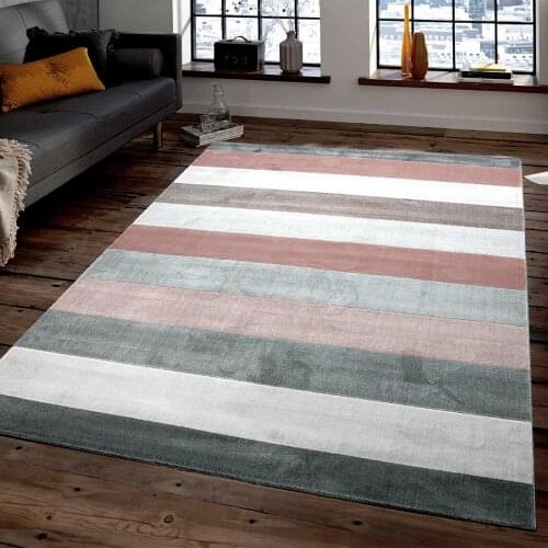 High Quality Material Large Rug Modern Living Room Long Hall Carpet Parallel Colors Retro Line Design Digital Printed Carpet M