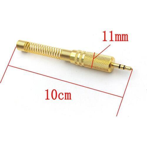 1pcs Gold-plated copper 3.5mm Male Spring Design Audio Soldering connector