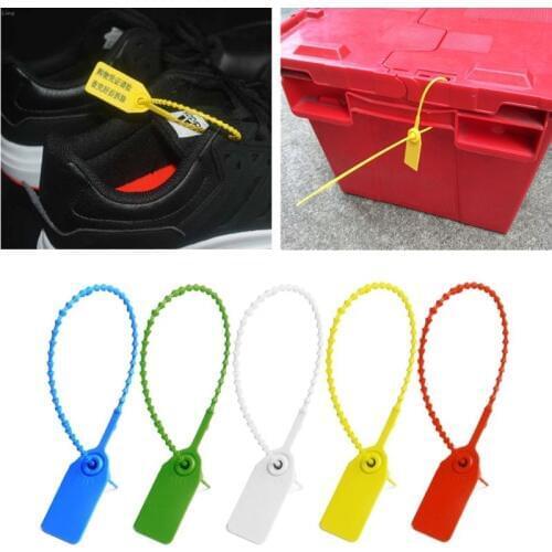100Pcs Disposable Plastic Pull-Tite Security Seals Signage Numbered Self Locks L29K