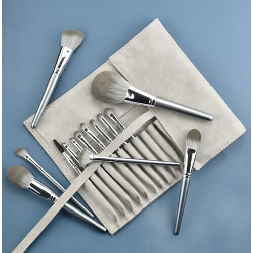 14 Pcs Foundation Concealer Brush High Light Blush Pressed Powder Eyebrow Eye Shadow Makeup Oblique Soft Brush Suits Portable