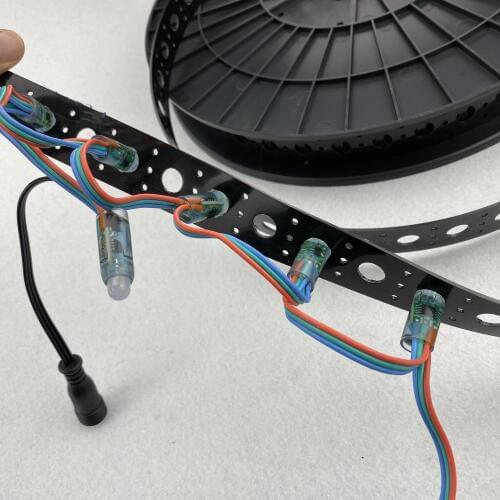 50m/roll,Plastic mounting strip for 12mm pixel nodes,1 inch(25mm) hole spacing;for pixel christmas tree use