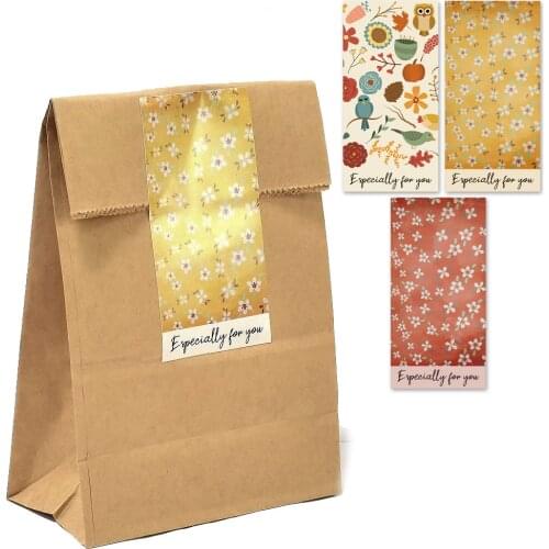 50pcs Floral ' Especially For You' Stickers Rectangle Small Business Thank you Sticker Labels For Express Package Decor 5*10cm