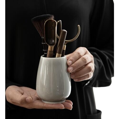 Tea Ceremony Six Items Japanese Style Blackwood Wood Tea Knife Tea Spoon Ceramic Kung Fu Tea Ceremony Utensils Tea Accessories