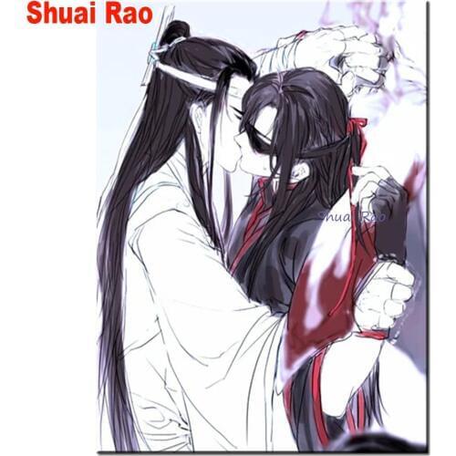 Anime boy kiss 5d diamant square diamond painting full square, diamond embroidery full round drill 2020 new wall decor