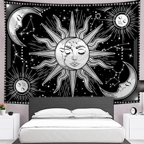 Bohemian Psychedelic Wall Hanging Tapestry Decorative Background Art Tapestry for Living Bedroom Home Decor Tapestry 95x73cm