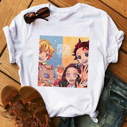 Demon Slayer T Shirt Women Kawaii Cartoon Blade of Ghost Graphic T-shirt Unisex Kimetsu No Yaiba Anime Demon Blade Cool Tshirt