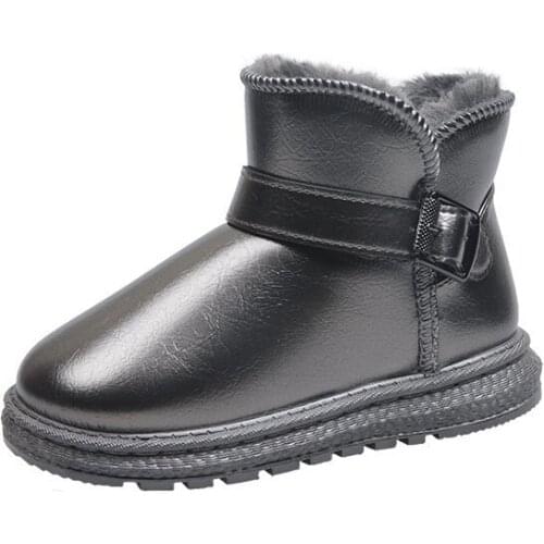 Kids Snow Boots for Boys Girls Fashion Warm Thick Cotton Children Ankle Boots Autumn Winter Waterproof Buckle Classic Rubber New