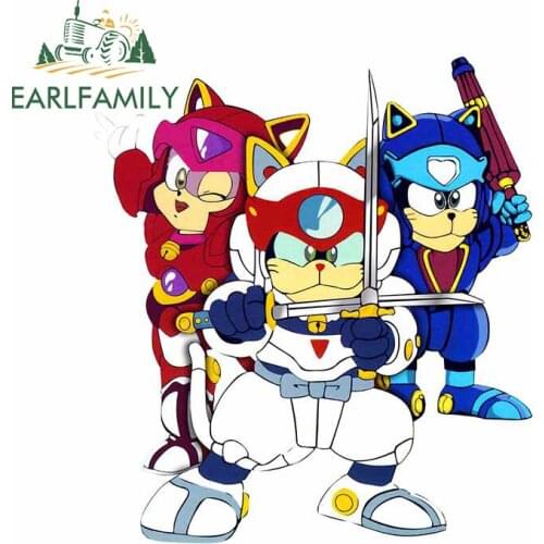 EARLFAMILY 13cm x 11.4cm For Samurai Pizza Cats Fine Decal Sunscreen Car Stickers Waterproof Vinyl Material for VAN ATV