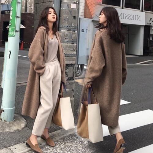 Elegant Women Sweater Thick Long Warm Cardigan 2020 New autumn Winter Coat Knitted Fashion Sweaters Cardigan Female Outwear
