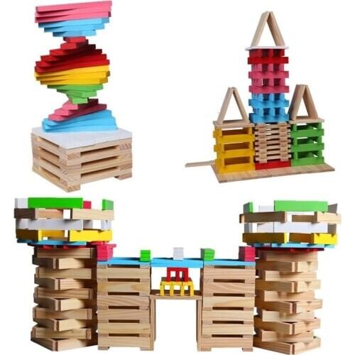 Chirld Inserting Solid Wood Building Blocks Building 150pcs Creative Wooden Toys Building Toys Brain Development Building Blocks