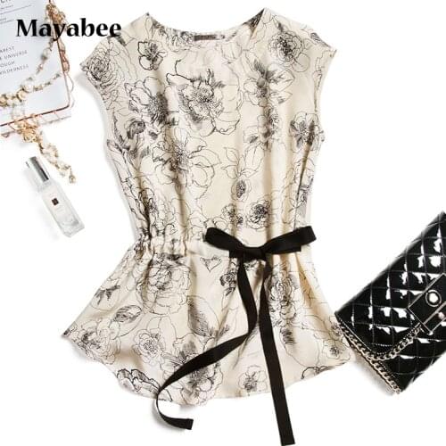 Ltalian Leaf Flower High Sense Silk Vest Women Blouse With Straps 2021 Spring Summer New