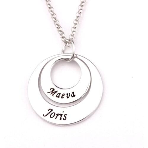 Fashion Round Charm Necklace Necklaces Custom Made 2 Names Perfect Gift for Friends And Lovers YP2739