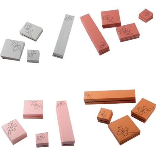 Fashion Special Paper Jewelry organizer box Engagement Ring For Earrings Necklace Bow Gift Display Hard Paper Boxes Wedding Box