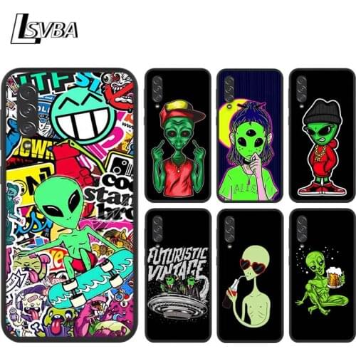 Fashion cute alien For Samsung Galaxy A90 A80 A70 S A60 A50S A30 S A40 S A2 A20E A20 S A10S A10 E Black Soft Phone Case