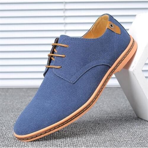 Size 38-48 Fashion Men Casual Shoes Oxfords Faux Suede Leather Men Flats Luxury Lace Up Moccasins Dress Shoes Zapatillas Hombre