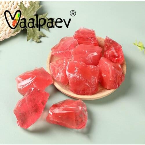 Natural Red Ruby Crystal Jade Stone Rinestone Jewelry For Lucky Aquarium Fish Tank Micro Landscap Home Decoration Toys DIY Craft