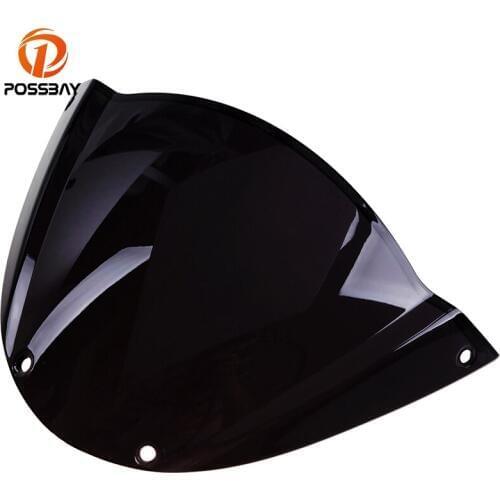 POSSBAY Motorcycle Windshield Airflow for Ducati 696 796 1100 1100S EVO Scooter Windscreen Double Bubble Wind Deflectors