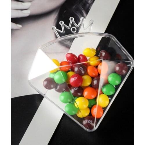 Plastic Crown Diamond Shaped Candy Box Wedding Birthday Party Ball Gift Favor Chocolate Baby Shower Sweet Boxes Decor Gifts