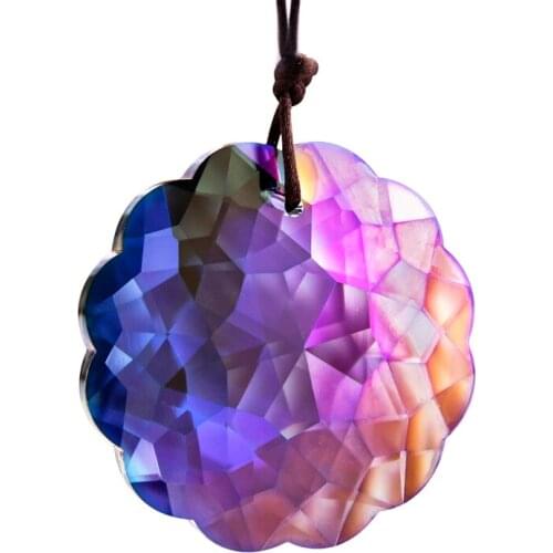 H&D Purple Crystal 45mm Prism SunCatcher for Window Hanging Rainbow Maker Chandelier Parts DIY Pendant Home Wedding Decorations