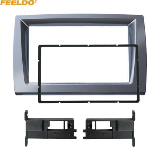 FEELDO 2DIN Car Stereo Radio Fascia Plate Panel Frame For Fiat Bravo 2006+ Audio Panel Dashboard Frame Trim Mount #AM5205