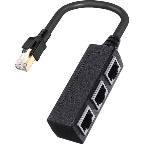 1 to 3 Port Ethernet Cable Splitter Network Connector Adapter Network Plug NetWork Accessories for Cat 8 Cat 7