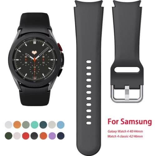 Silicone for Samsung Galaxy Watch 4 Bracelet Strap for Samsung Galaxy Watch 4 40mm 44mm Classic 46mm 42mm Two-color Watch Bands