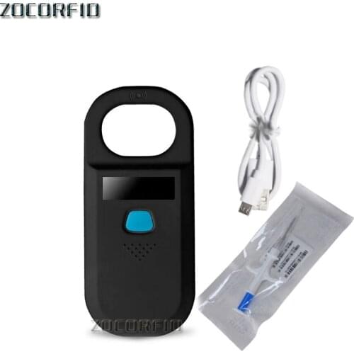 Rfid 134.2KHz reader ISO11784/5 FDX-B rfid animal scanner animal syringe pet microchip injector rfid tag animal identification