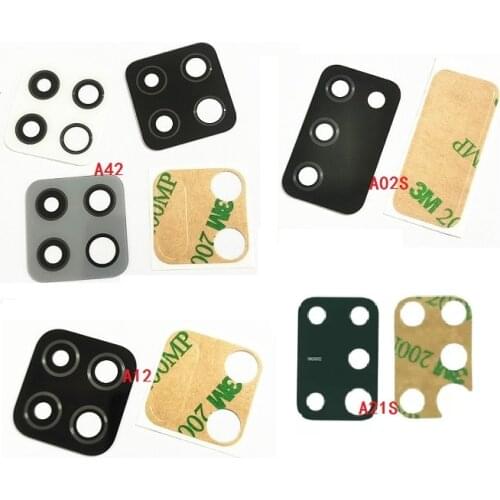 50pcs Rear Back Camera Glass Lens For Samsung Galaxy A02S A025 A21 A42 A12 A31S S20 FE Plus Ultra Note 20 with Ahesive Sticker