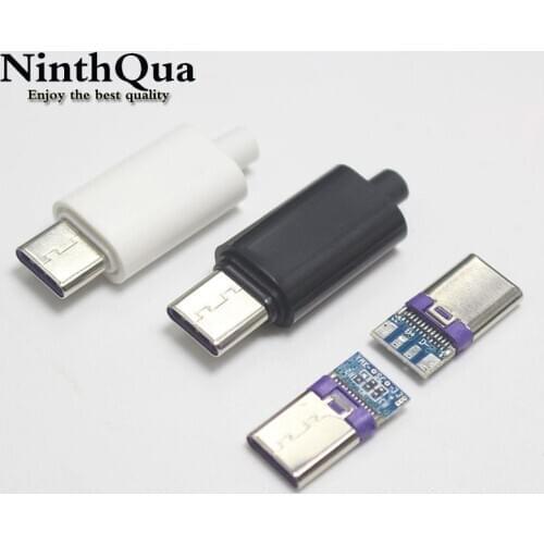 1/2/5set Type-C type C 3.1 5A Male Plug connector For DIY Huawei Supercharge 40W Fast Charging USB-C Charger Cable