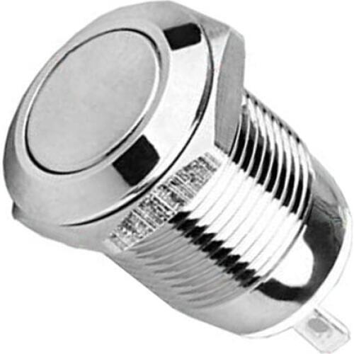 1PC Self recovery/Self locking IP67 Waterproof Flat Round Soldering Feet 12mm Metal Button Switch