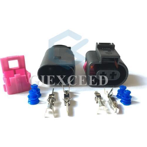 2Pcs 3.5mm Automotive Wiring Harness Connector 1J0973722 8D0973822 Electrical Horn Plug 1J0 973 722 1717692-1 8D0 973 822