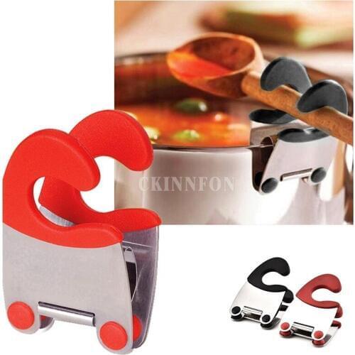 200Pcs/Lot Stainless Steel Pot Edge Folder Anti-hot Spoon Spoon Kitchen Gadgets Silicone Clip