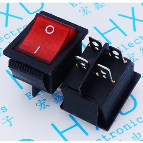 5pcs/KCD4-202 25*31 4 Pin 2 files Belt lamp Rocker switch
