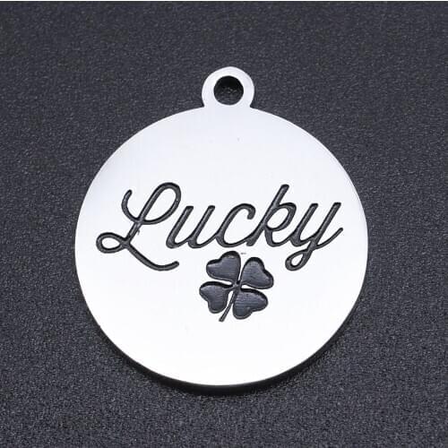 5pcs/lot 100% Stainless Steel Lucky Charms Pendants Wholesale Accept OEM Order High Polish Charms Bracelets Pendants