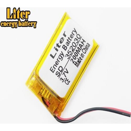 Bluetooth headset battery 3.7V lithium polymer battery 352030 200mAh MP3 MP4 MP5 polymer battery